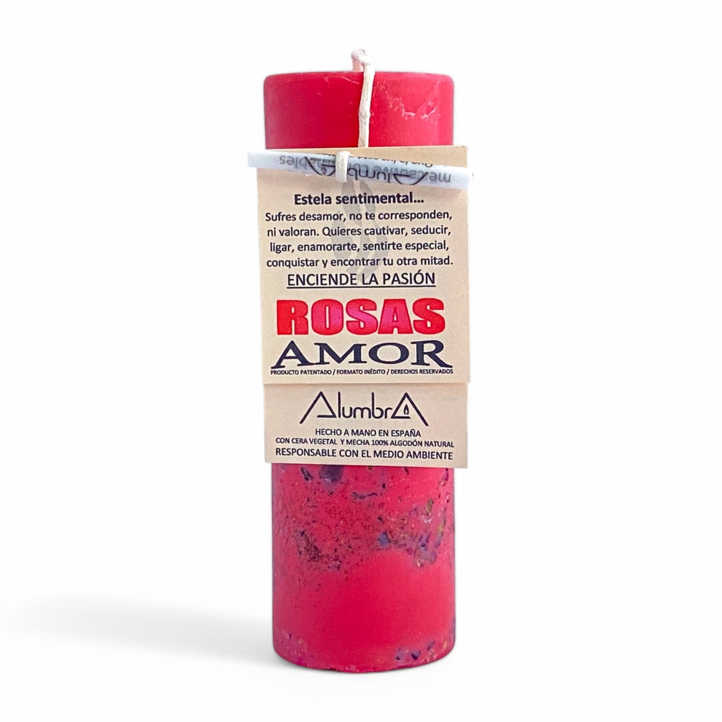 Vela Artesanal con Rosas | AMOR